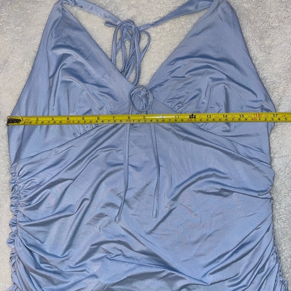 Wild Fable Light Blue Halter Ruffled Mini Dress - Picture 6 of 8
